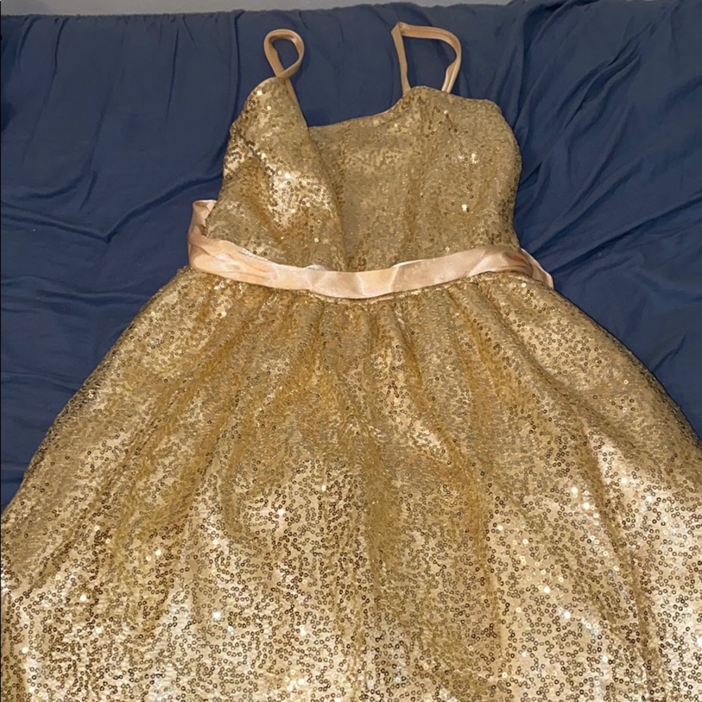 Gold sequin dress